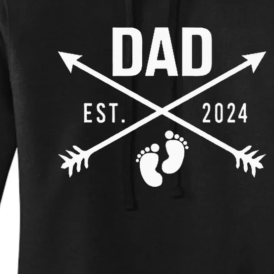 New Dad Est 2024 First Fathers Day 2024 Women's Pullover Hoodie