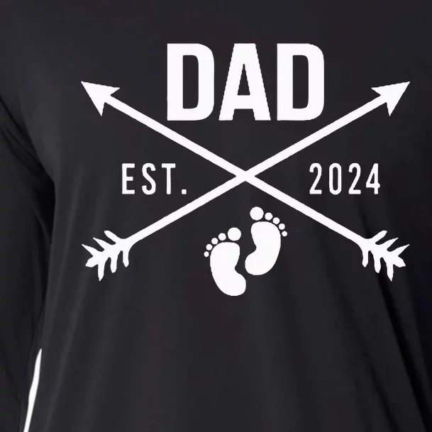 New Dad Est 2024 First Fathers Day 2024 Cooling Performance Long Sleeve Crew