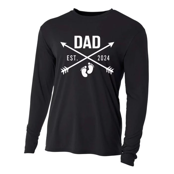 New Dad Est 2024 First Fathers Day 2024 Cooling Performance Long Sleeve Crew