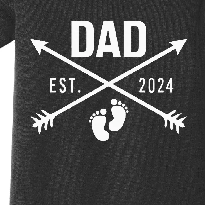 New Dad Est 2024 First Fathers Day 2024 Baby Bodysuit