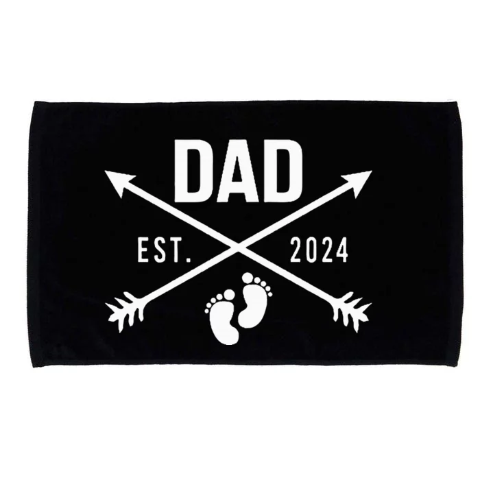 New Dad Est 2024 First Fathers Day 2024 Microfiber Hand Towel