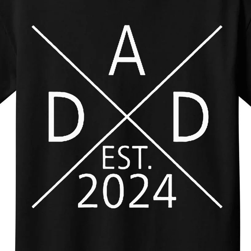 New Dad Est 2024 First Fathers Day Kids T-Shirt