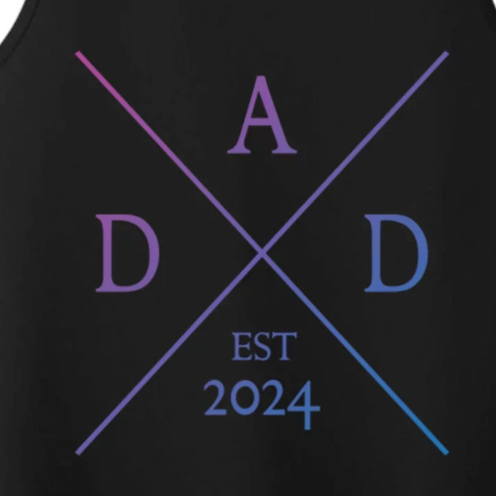 New Dad Est 2024 First Fathers Day 2024 Promoted To Daddy Gift Performance Tank