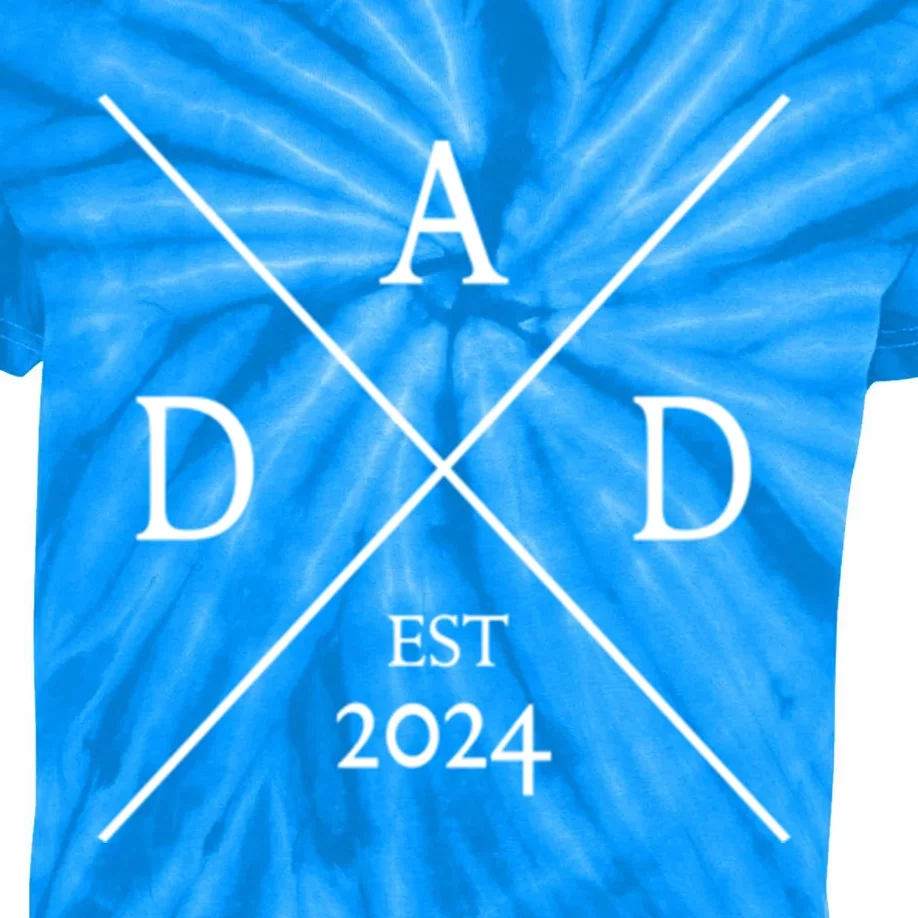 New Dad Est 2024 First Fathers Day 2024 Promoted To Daddy Gift Kids Tie-Dye T-Shirt