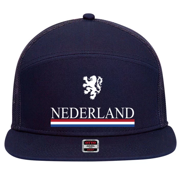 Nederland Dutch Flag Logo 7 Panel Mesh Trucker Snapback Hat