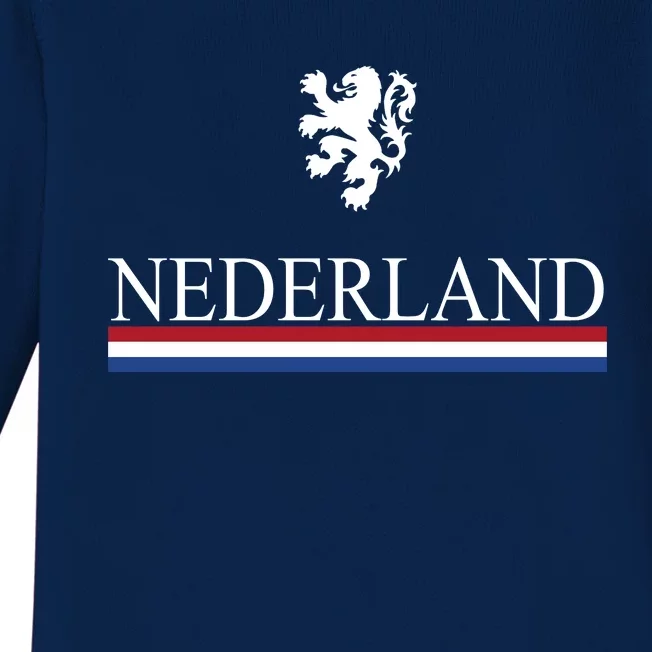 Nederland Dutch Flag Logo Baby Long Sleeve Bodysuit