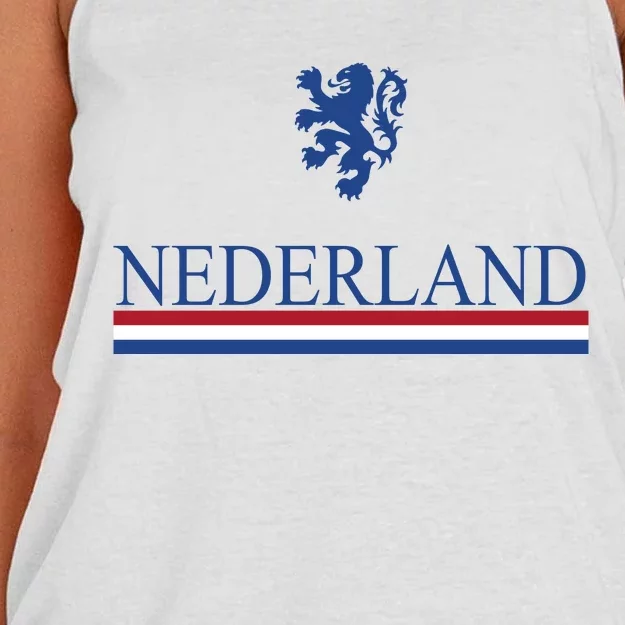 Nederland Dutch Flag Logo Women's Knotted Racerback Tank