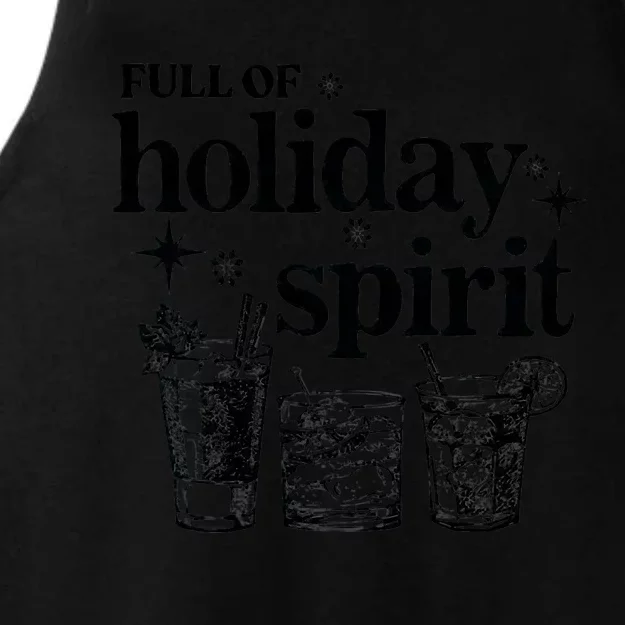 Not Drunk Full Of Holiday Spirit Wine Lover Ladies Tri-Blend Wicking Tank