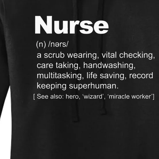 Nurse Definition funny Nurse Definition Women's Pullover Hoodie