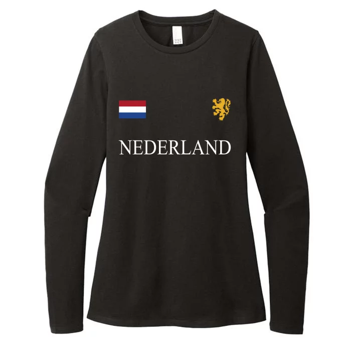 Nederland Dutch Flag Logo Gift Womens CVC Long Sleeve Shirt