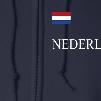 Nederland Dutch Flag Logo Gift Full Zip Hoodie