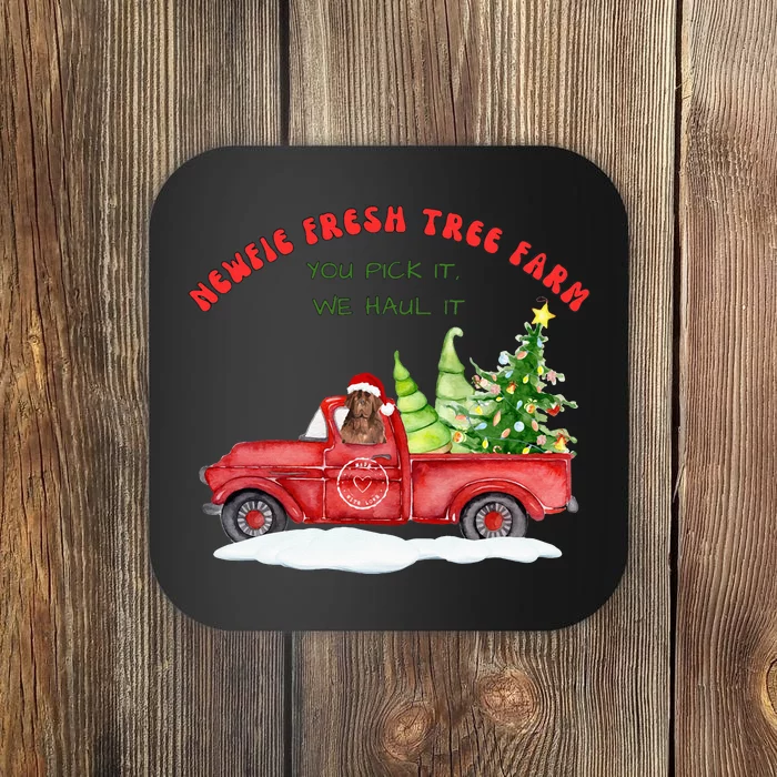 Newfie Dog Fresh Tree Farm Coaster