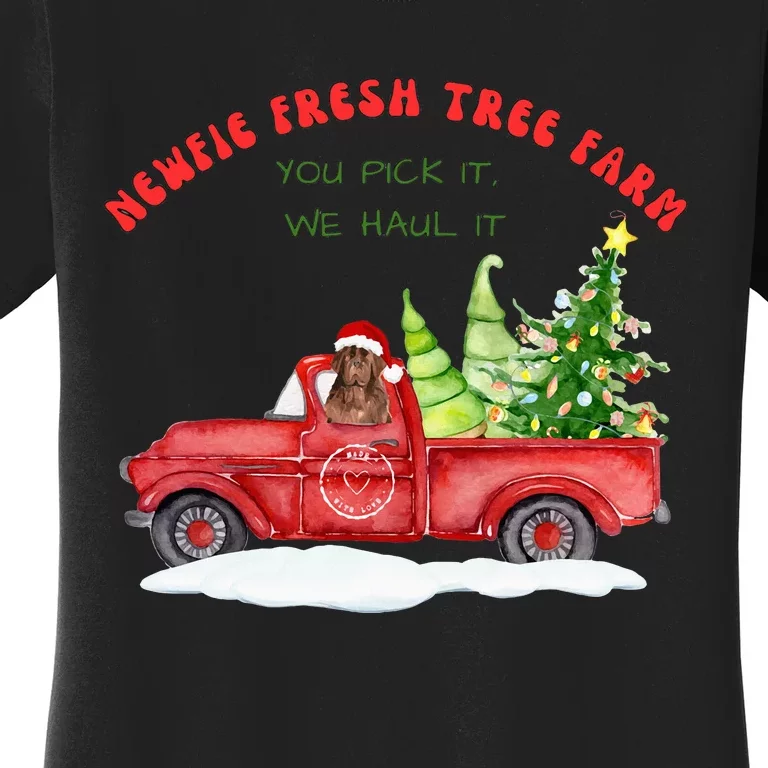 Newfie Dog Fresh Tree Farm Women's T-Shirt