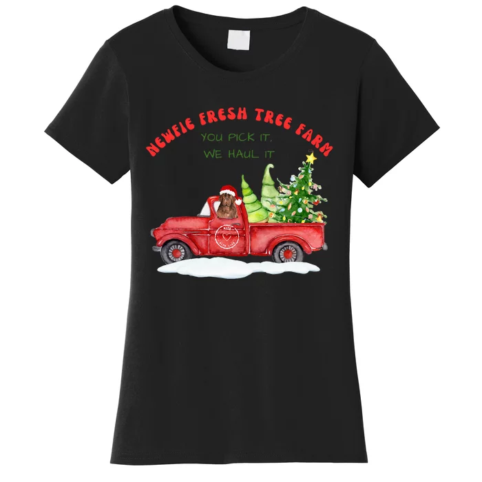 Newfie Dog Fresh Tree Farm Women's T-Shirt