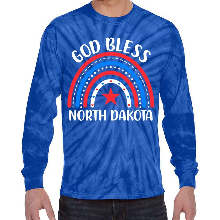 North Dakota Funny Gift I Love North Dakota Usa Gift Tie-Dye Long Sleeve Shirt