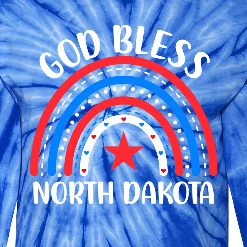 North Dakota Funny Gift I Love North Dakota Usa Gift Tie-Dye Long Sleeve Shirt