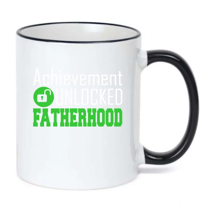 New Dad Gift Funny Gift Achievet Unlocked Fatherhood Gift Black Color Changing Mug