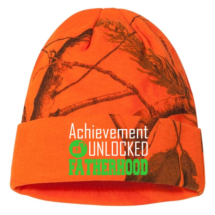 New Dad Gift Funny Gift Achievet Unlocked Fatherhood Gift Kati - 12in Camo Beanie