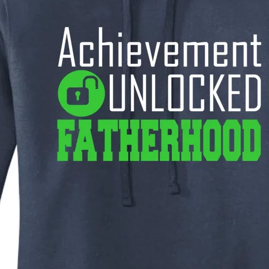 New Dad Gift Funny Gift Achievet Unlocked Fatherhood Gift Women's Pullover Hoodie