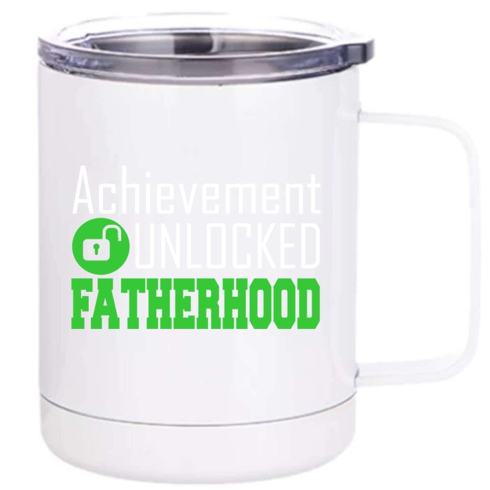 New Dad Gift Funny Gift Achievet Unlocked Fatherhood Gift Front & Back 12oz Stainless Steel Tumbler Cup