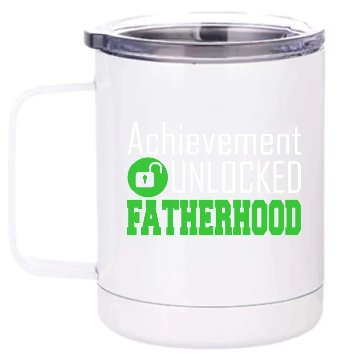 New Dad Gift Funny Gift Achievet Unlocked Fatherhood Gift Front & Back 12oz Stainless Steel Tumbler Cup