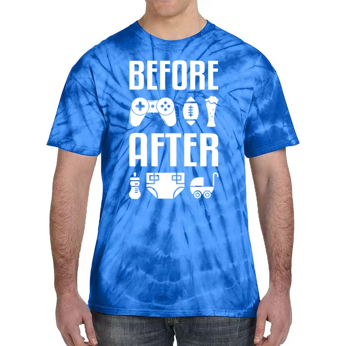 New Dad Great Gift Before After Funny Fatherhood Great Gift Tie-Dye T-Shirt