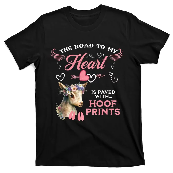 Nigerian Dwarf Goat Road to My Heart Filled With Hoof Prints T-Shirt