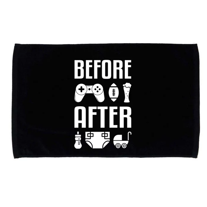 New Dad Gift Before After Funny Fatherhood Gift Microfiber Hand Towel