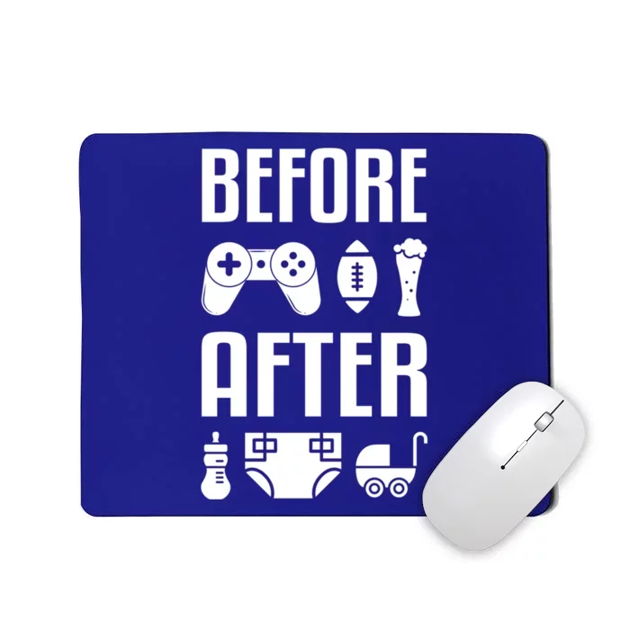 New Dad Gift Before After Funny Fatherhood Gift Mousepad