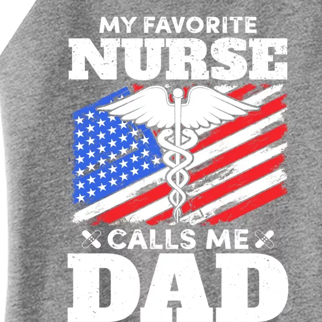 Nurse Dad Gift For Fathers Day Registered Nurse Rn Us Flag Meaningful Gift Women’s Perfect Tri Rocker Tank