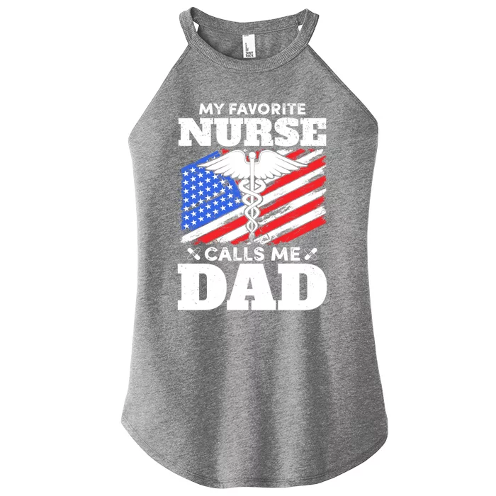 Nurse Dad Gift For Fathers Day Registered Nurse Rn Us Flag Meaningful Gift Women’s Perfect Tri Rocker Tank