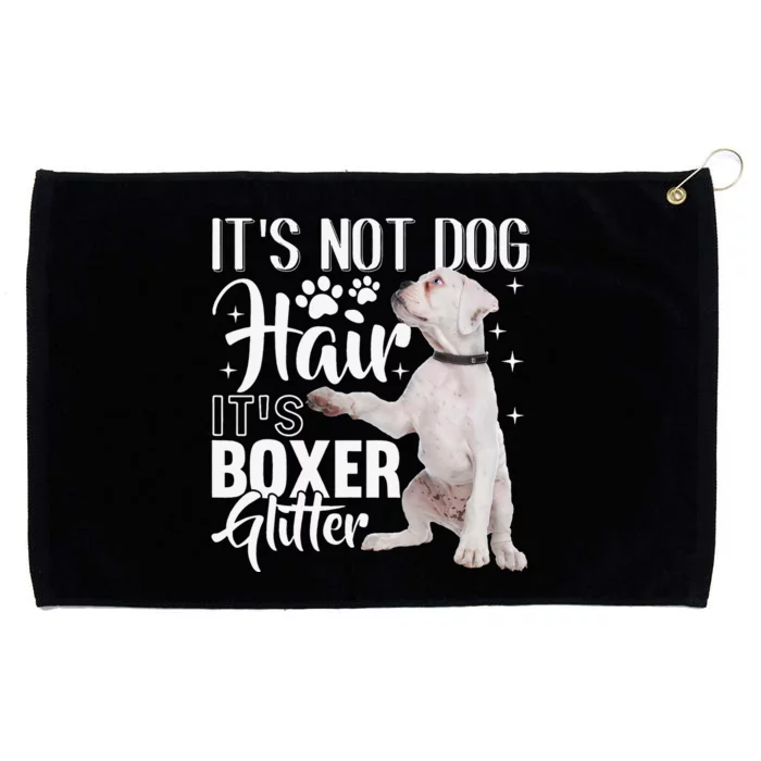 Not Dog Hair it's Glitter White Boxer Dog Grommeted Golf Towel