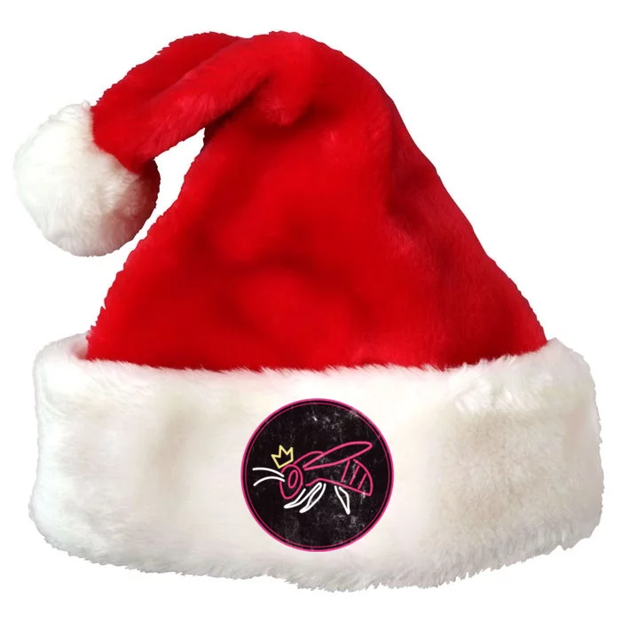 NEONMOMS Distressed Honeybee (Heather Grey) Premium Christmas Santa Hat