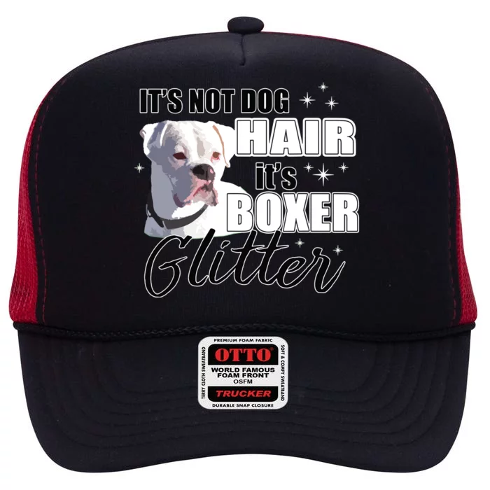 Not Dog Hair Its White Boxer Dog High Crown Mesh Trucker Hat