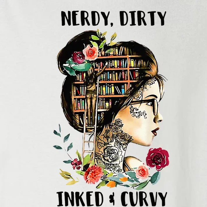 Nerdy Dirty Inked Curvy Girl Tattoo Reading Lover Toddler Long Sleeve Shirt