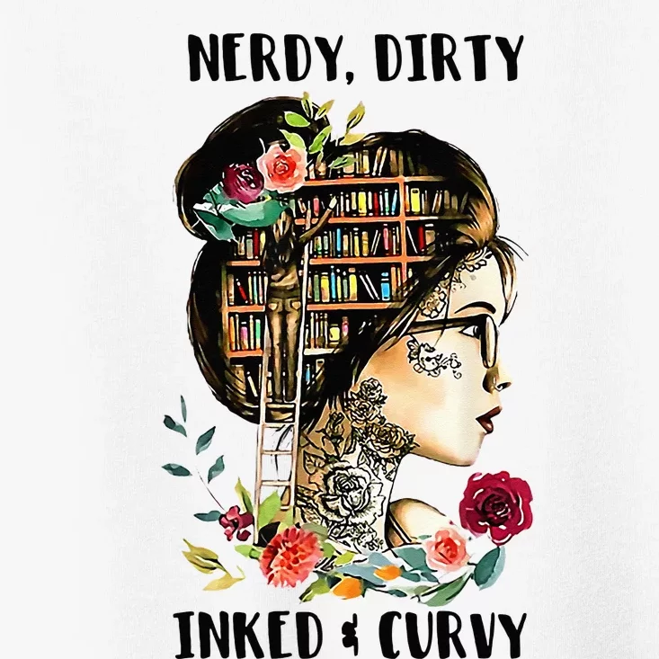 Nerdy Dirty Inked Curvy Girl Tattoo Reading Lover Toddler T-Shirt