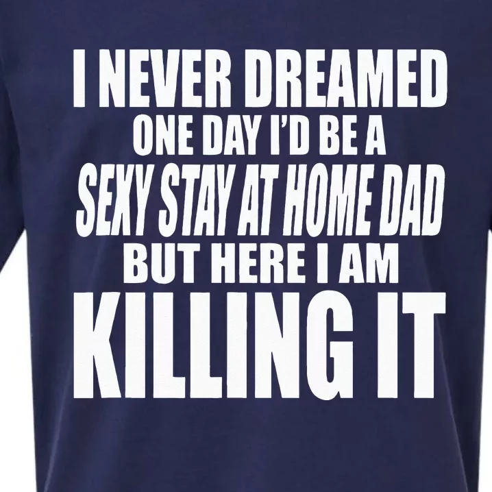 NEVER DREAMED ID BE A SEXY STAY AT HOME DAD BUT KILLING IT Sueded Cloud Jersey T-Shirt