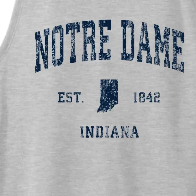 N.O.T.R.E Dame Indiana In Vintage Athletic Ladies Tri-Blend Wicking Tank