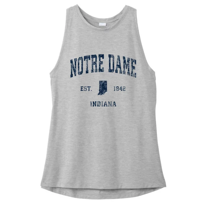 N.O.T.R.E Dame Indiana In Vintage Athletic Ladies Tri-Blend Wicking Tank