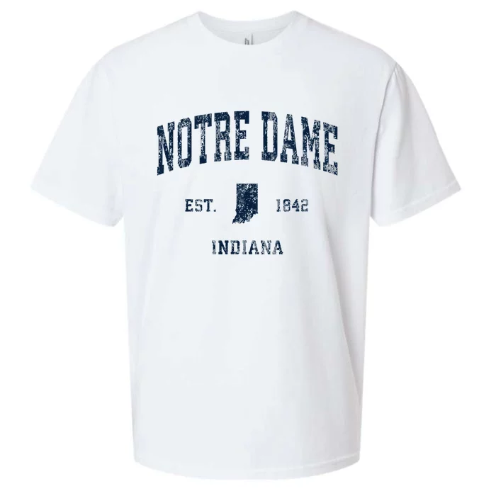 N.O.T.R.E Dame Indiana In Vintage Athletic Sueded Cloud Jersey T-Shirt