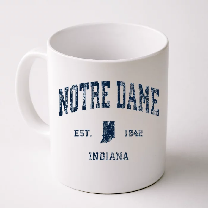 N.O.T.R.E Dame Indiana In Vintage Athletic Front & Back Coffee Mug