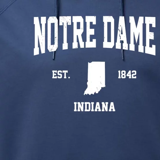 Notre Dame Indiana Est 1842 Performance Fleece Hoodie