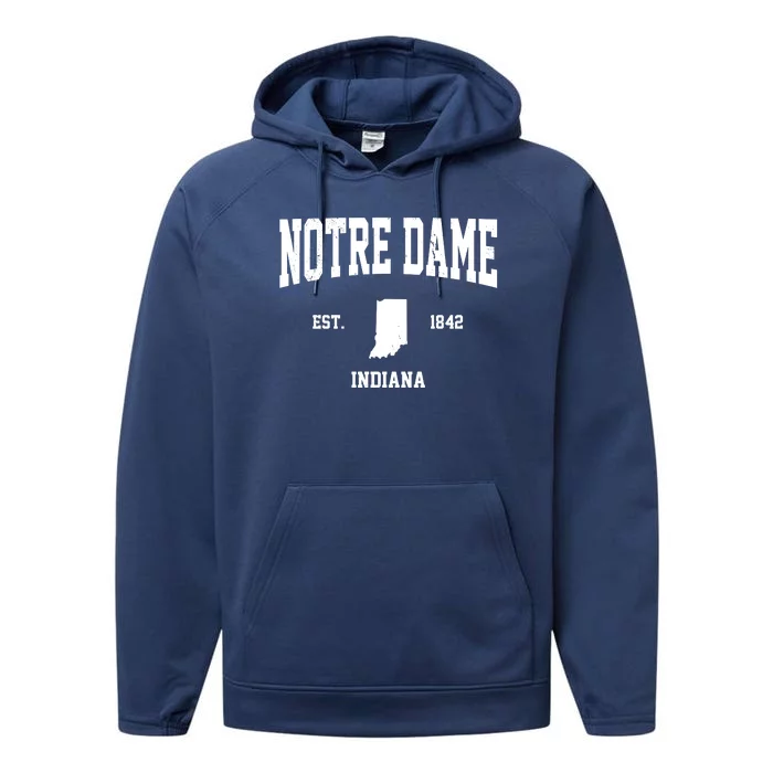 Notre Dame Indiana Est 1842 Performance Fleece Hoodie