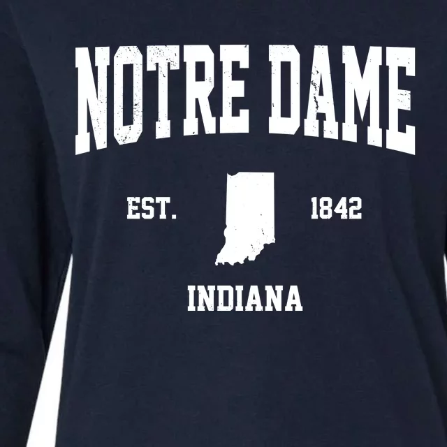 Notre Dame Indiana Est 1842 Womens Cotton Relaxed Long Sleeve T-Shirt