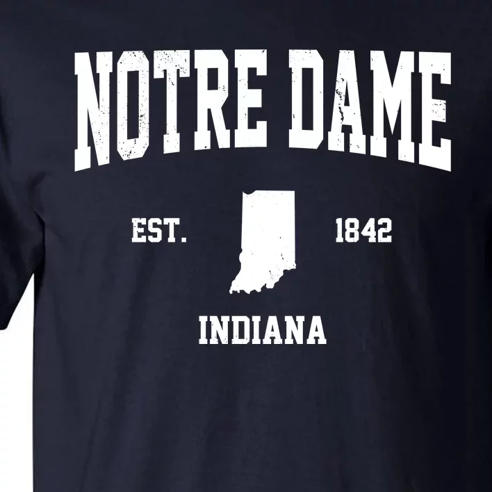 Notre Dame Indiana Est 1842 Tall T-Shirt