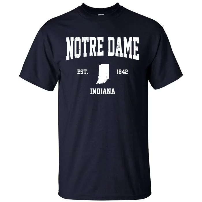 Notre Dame Indiana Est 1842 Tall T-Shirt