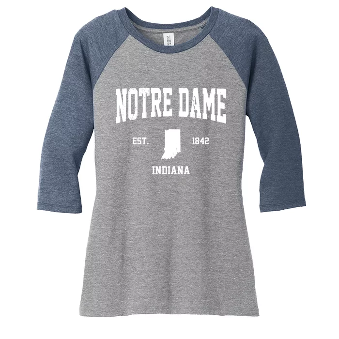 Notre Dame Indiana Est 1842 Women's Tri-Blend 3/4-Sleeve Raglan Shirt