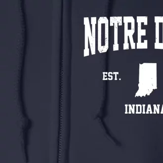 Notre Dame Indiana Est 1842 Full Zip Hoodie