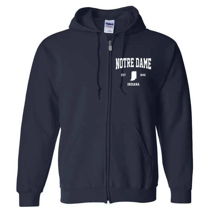 Notre Dame Indiana Est 1842 Full Zip Hoodie