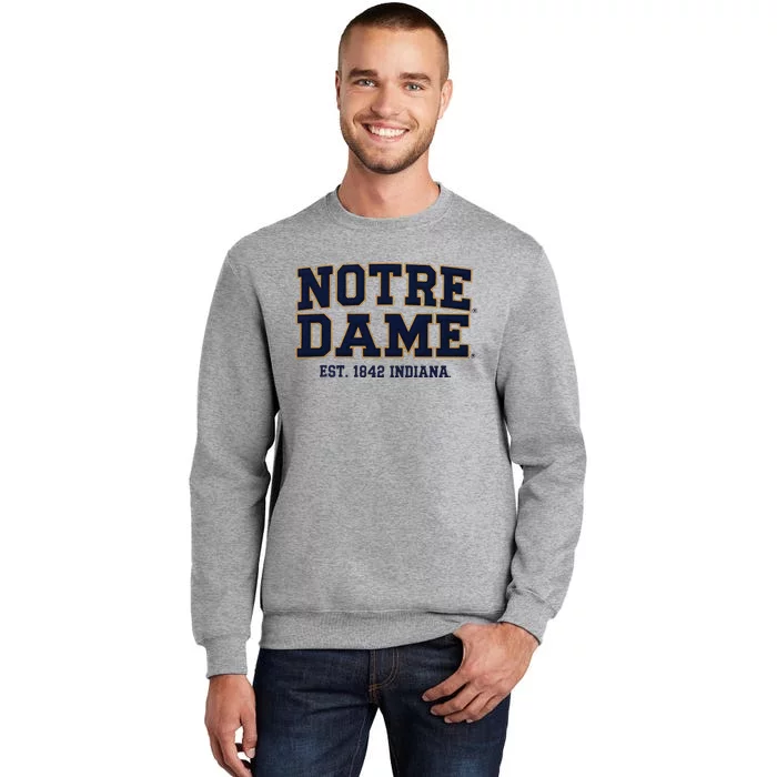 N.O.T.R.E D.A.M.E Indiana Est. 1842 Vintage Pride Apparel Tall Sweatshirt